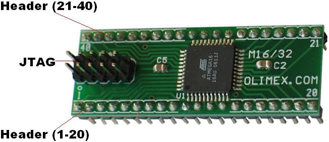 RESET CIRCUIT AVR-M16 reset circuit is made with RC group (R1 and C1) and includes pin 6 of JTAG connector, pin