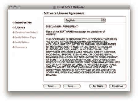 4. Read the License Agreement and click Continue. (Figure 5.31) Installing DaRouter on Mac Figure 5.