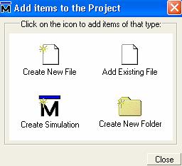 Close the add new items window that appears You ll now have a ModelSim project window with the Workspace pane on the left set to the Project tab and the Transcript pane on the bottom.