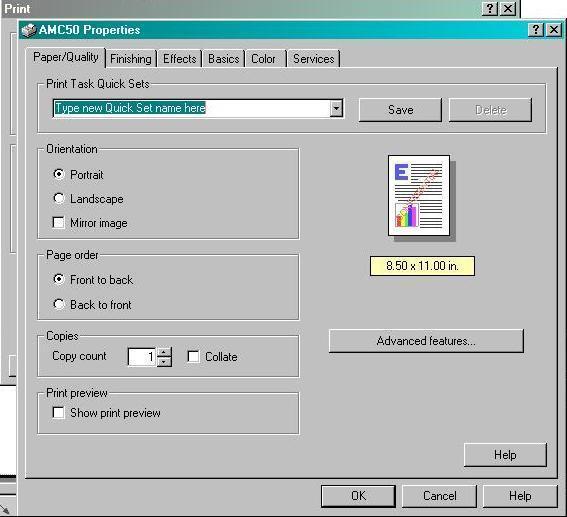 Use the Print document on option to specify a particular size of paper that you want to print on regardless of the size of the original document.