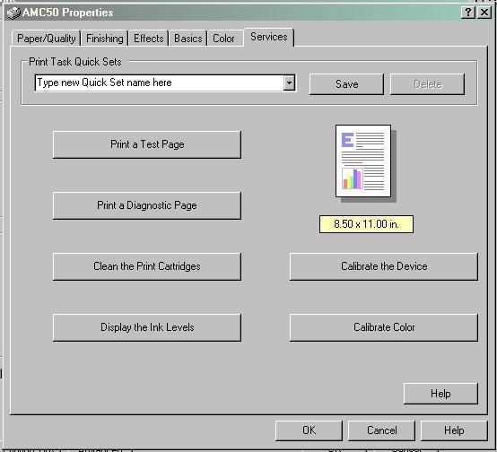 SECTION 3 OPERATING THE PRINTER Service Tab Allows you to