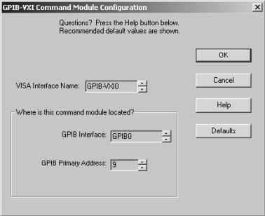 5 Configuring IO Interfaces Example: Configuring GPIB-VXI (E1406A) Interfaces The GPIB-VXI interface system in the following figure consists of a Windows PC with an 82350 GPIB card that connects to