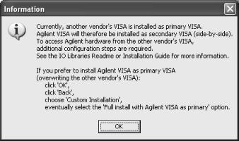 Installing the Agilent IO Libraries 2 Windows NT 4.0 ONLY) (Step 8b) or to display the Current Settings dialog box (Step 9). b For Windows NT 4.0 ONLY, the Question dialog box appears.