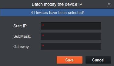 Step 3. Check device you want to modify IP, click Modify IP. Step 4. Enter username and password. Click OK. When you check a single device, system pops up Modify IP box, see Figure 3-7.