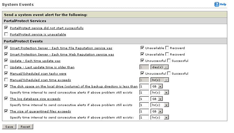 Trend Micro PortalProtect 2.1 Administrator s Guide Additionally, you can configure a frequency for sending consecutive alerts when a problem continues to exist. FIGURE 11-1.
