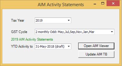 Once a return has been generated, but not completed, accessing the AIM Activity Statement option again in XPA, the status will now show as Draft.