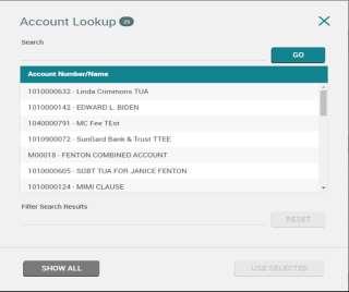 GENERAL INFORMATION Account Search\Look Up The Account Lookup allows Begins With search by partial name or number.