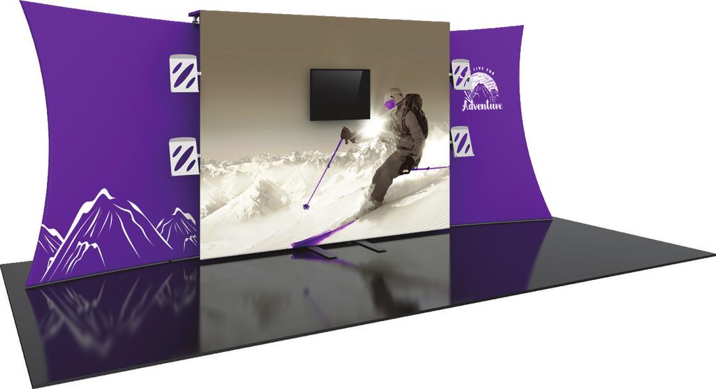 Formulate Designer Series 20 Backwall - Kit 11 FMLT-DS-20-11 Formulate Designer Series 20ft displays have unique stylistic features and shapes, are portable and easy to assemble.