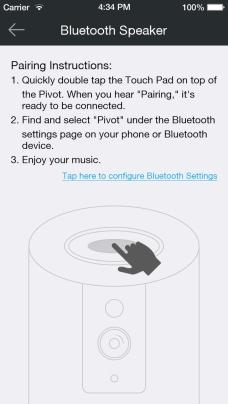 Enable the Bluetooth function on your media device and quickly double-tap the touch