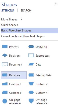 When the Quick Shape menu displays click on the Process (rectangle) shape. The Process shape will be added to the right of the Decision shape, and a connecting arrow inserted automatically.