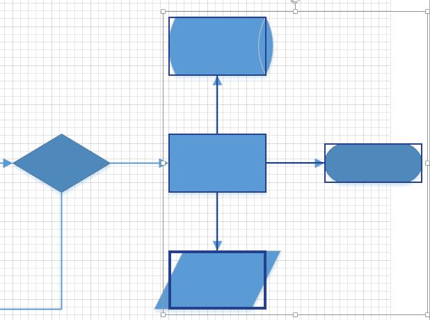 SELECTING AND MOVING A GROUP OF SHAPES The flowchart could be considered to be rather unbalanced on the page, as it displays across just the top of the page.