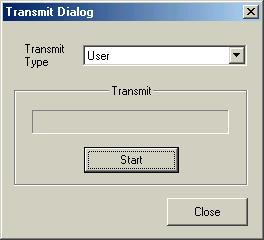 t Transmit button Click this to open the Transmit dialog to transmit all settings to your plug-in board. Transmit Dialog Voice data can be transmitted in bulk to your plug-in board.
