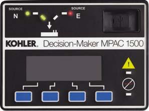 Automatic Transfer Switch Controller The Decision-Makerr MPAC 1500 Automatic Transfer Switch Controller is used on service entrance transfer switch models.