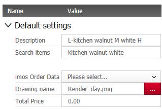 The following settings can be undertaken for design samples: Description User editable text. This is then displayed in the Organizer in the detailed information about the order.