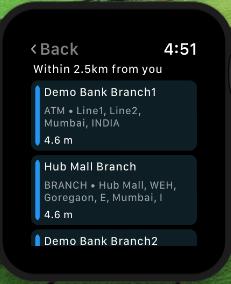 3.6 ATM and Branch Locator You can locate an ATM and branch within a specific radii from your current location.