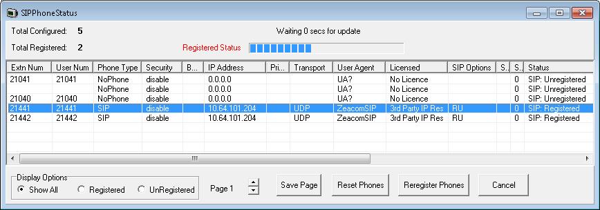 connect to the primary IP Office system. The Avaya IP Office SysMonitor screen is displayed. Select Status SIP Phone Status from the top menu.