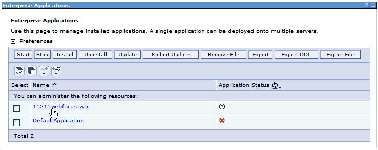 Installation and Configuration Perform the following steps for each WebFOCUS web application, including when redeployed. Note: Only the webfocus.