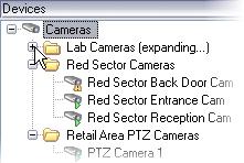 Management Client Example: cameras grouped into device groups If a device group contains 400 devices or more, the Settings tab is unavailable for viewing and editing.