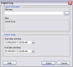 Management Client 4. In the Export Log window's Filename field, specify a name for the exported log file. By default, exported log files will be saved in your My Documents folder.