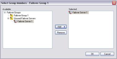 Failover recording servers regular/hot standby Ocularis LS / Ocularis ES Host name: Non-editable field displaying the network address of the failover recording server.