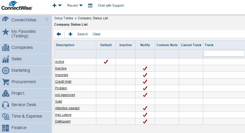 Trend Micro Remote Manager Administrator's Guide The Company Status setup table appears. 3.
