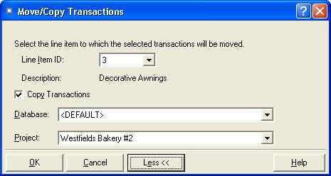 Working with Line Items and Transactions / 6-17 The system displays the Move/Copy Transactions dialog box. 3. Complete the Move/Copy Transactions dialog box.
