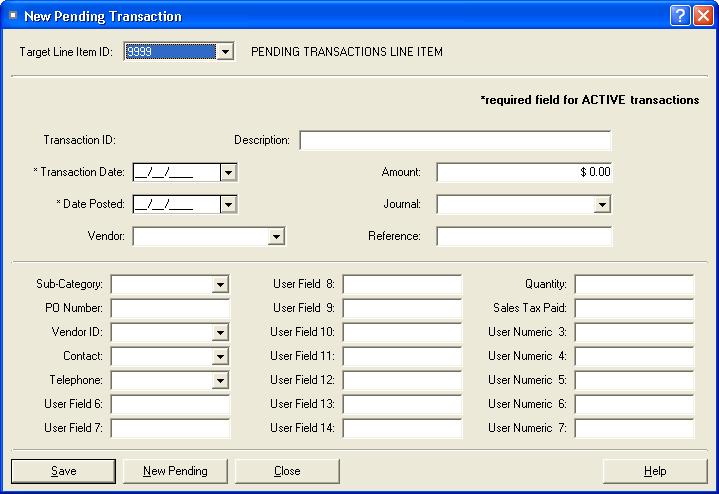 Working with Line Items and Transactions / 6-23 Creating a Pending Transaction To create a pending transaction 1. In Group View, double-click the pending line item.