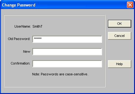 The Interface / 2-7 4. Type your password in the Password field, then click OK. Note Passwords are case-sensitive. That is, MyPassword and MYPASSWORD are two different passwords.