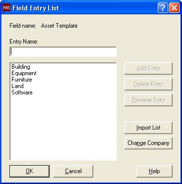 4-30 / FAS 100 CIP Accounting 2. Select the type of field (project, line item, or transaction) for which you want to create the list of valid field entries in the Field Type field. 3.