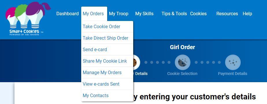 Navigating through Smart Cookies To navigate through Smart Cookies, you will use the ribbon at the top of the page: There are multiple sections of the database, each with their own set of