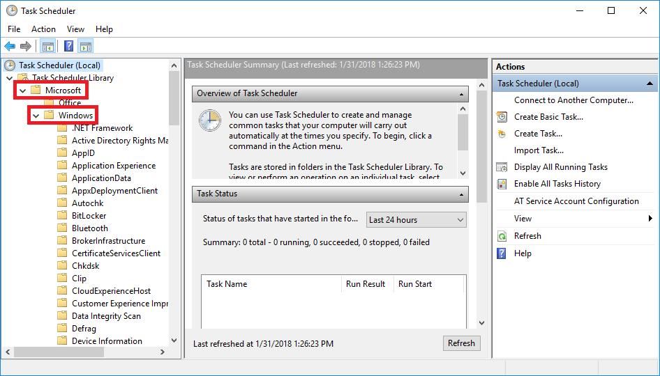 6. Click on MemoryDiagnostic in the left pane to have its contents