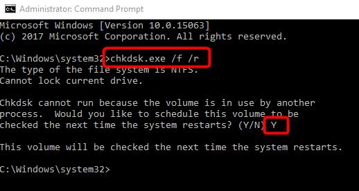 Perform a disk check 1. Press Windows key and X at the same time, then choose Command Prompt (Admin). Windows PowerShell (Admin) can do this too. 2. The command prompt will display.