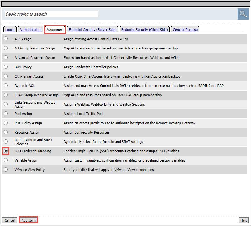 From the resource picker select Assignment tab SSO Credential Mapping Add Item 14.