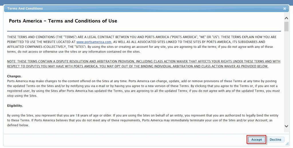 Terms and Conditions - End-User License Agreement If user declines the Terms and Conditions the user will be
