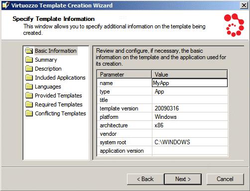 Creating Application Template 21 Figure 9: Template Creation Wizard - Specifying Basic Information First of all, you are prompted to review and, if necessary, modify the basic information on the