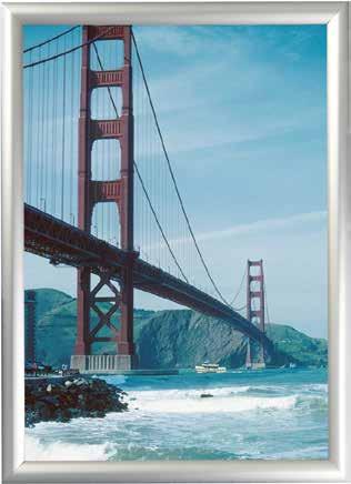 SNAP FRAME 25MM PROFILE / 45 Ideal for every size poster Natural silver anodized Each