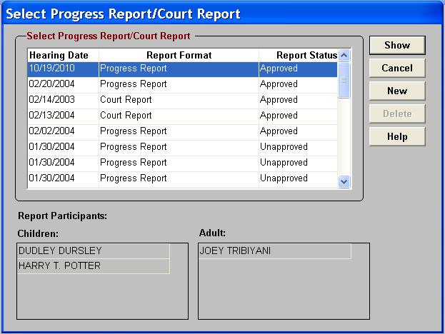 The Progress Report is to be used to document a family s progress on the ISP to the court.