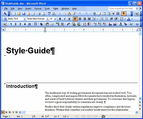 18 A Guided Tour of Doc-To-Help 3. Select the file and click Insert. Doc-To-Help inserts the text for the style guide.