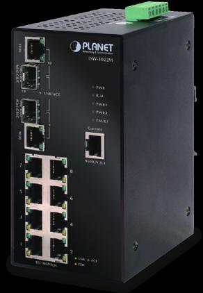 Console Command Line management SNMP v1, v2c and v3 and SNMP Trap SMTP email for alarm notification of events DIN Rail and Wall Mount Design Redundant Power Design -40~75 Degree ISW-800M / ISW-802M