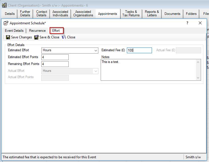 Click on Save & Close You will be able to see/produce reports on appointments scheduled on the Pending Events Report.
