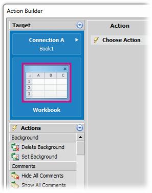 17. What has been targeted? Observing the Action Builder, including the Target Preview and available Actions, it is apparent that Microsoft Excel was targeted.