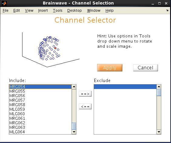 By default, all channels are located in the Include column.