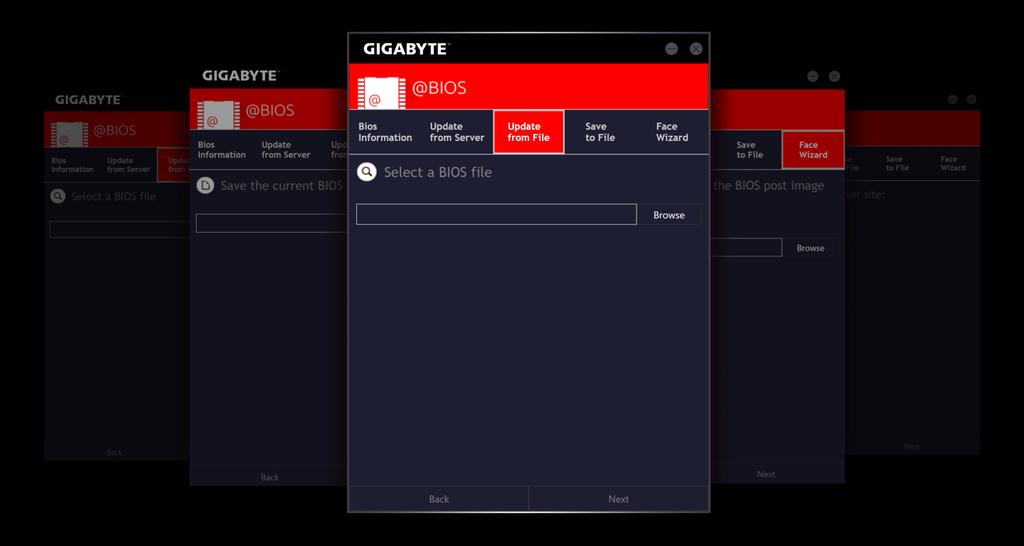 @BIOS The GIGABYTE @BIOS app allows you to update your system s BIOS from within Windows using a simple and slick graphical user interface.