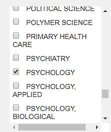 Some subjects such as Psychology have several categories so you can select more than one category if necessary.