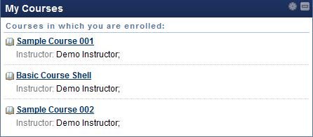 My Courses module lists all courses you are currently enrolled