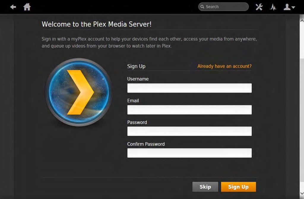Creating a Plex account. A Plex account gives you access to more features and helps with accessing your media from remote locations as well as queuing video files from sources like YouTube.
