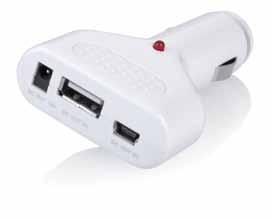 05 Travel Car USBOOST AT5006-WE Charge your electronic device using this handy dual USB charger with 3.5 mm DC jacket socket.