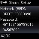 6. Enter your Wi-Fi Direct password. Note: Your password must be at least 8 and no more than 22 characters long.