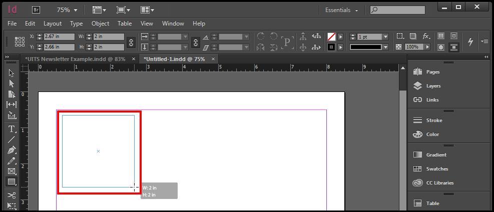 Inserting Shapes 1. From the Tools Panel, right click the Shape Tool. 2. Select your desired Shape. Figure 50 - Select Shape 3. On the document, left click and hold, then draw your Shape.