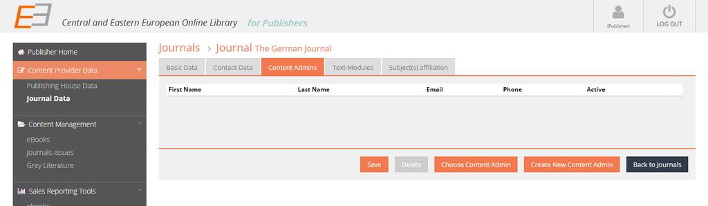 Adding a New Journal Content Admins 1.